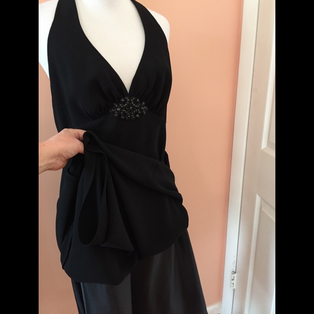 Jones NY~Rhinestone Embellished Halter Dress - Picture 6 of 8